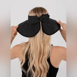 Women’s Sun Hat Wide Rim Bow In Back, Velcro Close